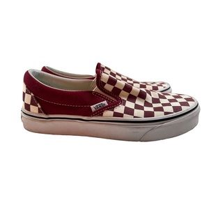 Burgundy/Maroon Checkered Vans